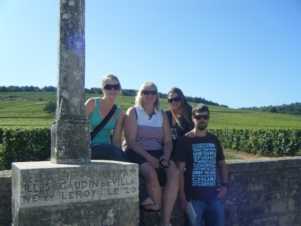 Central Otago exchange students in Burgundy (left to right) Sarah Little, Pip Martin, Shannon Foley and Len Ibbotson